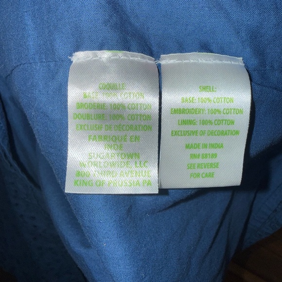 Lilly Pulitzer Coretta Navy Tunic Top Pink Embroidery Long Sleeved Size Large - Picture 11 of 11